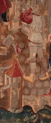 Historia de San Piat y San Eleutherio, Escena 6 Detalle medio izquierdo. Un hombre
