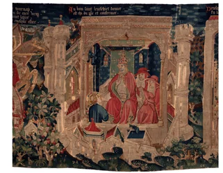 Historia de San Piat y San Eleuterio, Escena 9 San Eleuterio es confirmado como obispo de Tournai