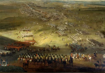 Guerra de Holanda: Batalla de Kokesberg (1677) también llamada Kochersberg (en Alsacia) Pintura anónima de 1677. Castillo de Vaux Le Vicomte.