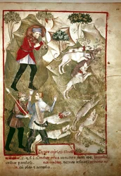 Caza (Miniatura, siglo XIV)