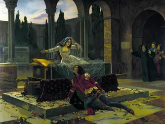 Ilustración de la última escena del ballet “Romeo y Julieta” de Piotr Ilich Tchaikovsky