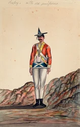 Oficial indio, Ejército de Bengala, c.1805