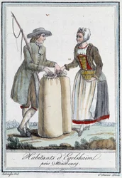 Habitantes cerca de Estrasburgo - en Encyclopédie des voyages por Grasset Saint Sauveur, edición París