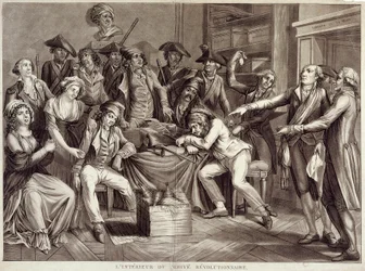 Interior del Comité Revolucionario. Grabado del siglo XVIII. París, Museo Carnavalet