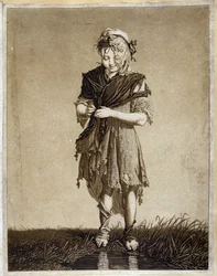 Chica irlandesa - grabado