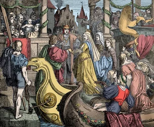Recepción de Isabel en Worms - Emperador Federico II (de Hohenstaufen)