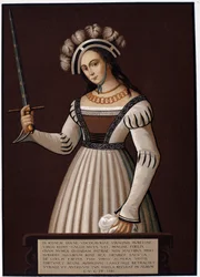 Juana de Arco, con una espada - en 