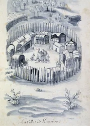 La ciudad de Pomeivue (campamento colonial en Canadá) - en "Dialogue ou interview d