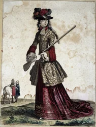 Dama en la caza (grabado)