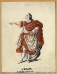 Lekain (Henri Louis Cain (Henri-Louis Le Kain) (1729-1778) como Nerón en "Britannicus" de Racine
