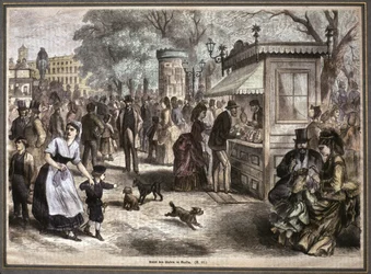 La vida en Berlín, 2ª mitad del siglo XIX (grabado)