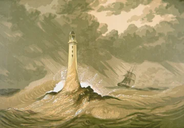 Faro con barco de vela