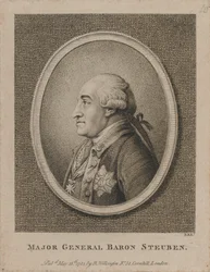 Barón Mayor General Steuben (aguafuerte)