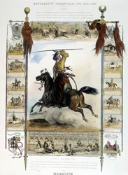 Mameluco (Equitación Oriental) - en "Historia Pintoresca de la Equitación Antigua y Moderna" de Charles Aubry