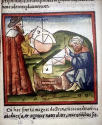 Matemáticos. Manuscrito del siglo XV.