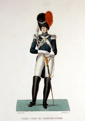 Miembro de la Gendarmería Pontificia del Estado Vaticano.