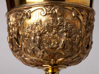 Orfebrería. Cáliz. Donación del canónigo A. Le Vaillant de la Bassarderie, decano del capítulo de la catedral 1726 a 1758. Siglo XVIII. Detalle.