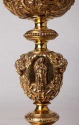 Orfebrería. Cáliz. Regalo del canónigo A. Le Vaillant de la Bassarderie, decano del capítulo de la catedral 1726 a 1758. Siglo XVIII. (detalle)