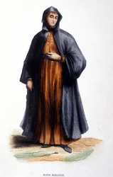 Monje maronita. Grabado de un álbum sobre órdenes religiosas, París