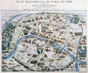 Plano monumental de París en 1882