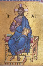 Mosaico que representa a Cristo en el trono