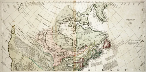 Norteamérica, c.1765 (grabado coloreado)