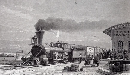 Estación de Omaha, punto de partida del Ferrocarril del Pacífico - en “Tour du monde”