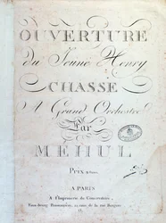 Página de apertura, La Chasse de la ópera Le jeune Henri por Mehul (1797)