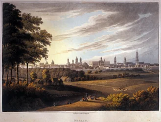 Vista general de la ciudad de Berlín en Alemania. 1814
