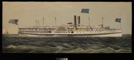 Paddle Steamer Commonwealth. Línea Great Eastern a Boston vía Norwich  Worcester