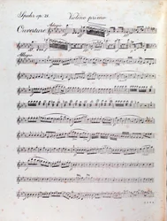 Página de partitura de la obertura de Alruna de Louis Spohr