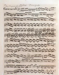 Página de la partitura musical del concierto V en Il cimento dell