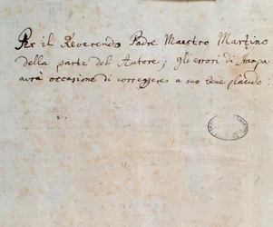 Página con dedicatoria, de la partitura de Alceste, ópera de C. W. Gluck