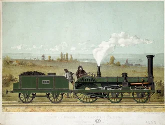 Locomotora de pasajeros del Ferrocarril de Estrasburgo (sistema Crampton)