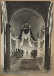 Decoración de la Catedral de Pedro y Pablo para la ceremonia de entierro de Pedro III y Catalina II