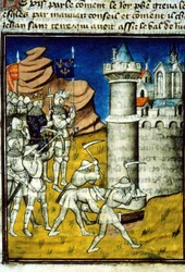 Felipe II Augusto (1165-1223) en Chinon - Miniatura en 