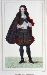 Felipe II, Duque de Orleans, Chartres, Valois, Nemours y Montpensier (1674-1723). Regente de Francia de 1715 a 1723. Grabado de 1830.