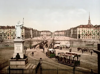 Piazza Vittorio Emanuele en Turín, Italia en 1890
