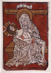 Piedad de la abadía de Stift Lambach, c.1420-30 (grabado en color)