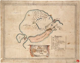 Plano de la batalla de Navarino, 21 de octubre de 1827