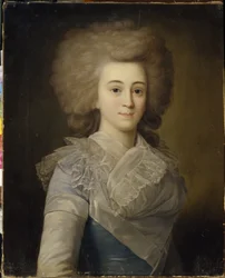 Retrato de Elisabeth Alexandrovna Stroganova (1745-1831) (Retrato de Elisaveta A. Stroganova). Pintura anónima, óleo sobre lienzo, hacia 1770. Arte ruso del siglo XVIII, arte rococó. Galería de Arte Regional, Tambov (Rusia).