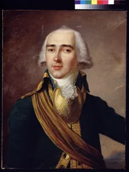 Retrato del poeta Ivan Dmitriev (1760-1837) (Retrato del poeta Ivan Dmitriev). Pintura anónima. Óleo sobre lienzo, 65 x 50,4 cm, hacia 1790. Clasicismo. Museo Estatal de Historia, Moscú.