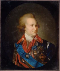 Retrato del Príncipe de Tauris, mariscal general y estadista, Grigori Aleksandrovich Potemkin (o Potiomkin) (1739-1791). (Retrato del príncipe Tauris, mariscal de campo general, estadista G. A. Potyomkin). El favorito de la zarina Catalina II (1729-1796). 