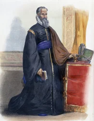 Retrato de Ambroise Paré, médico y cirujano francés (1509-1590). - en “Le Plutarque français” ed. Mennechet, París