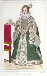 Retrato de Ana de Austria (1601-1666). Grabado de 1830