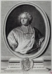 Retrato de Armand Gaston Maximilien, Cardenal de Rohan. Grabado del siglo XVIII
