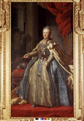 Retrato de Catalina II (1729-1796), Emperatriz de Rusia, conservado en el Palacio Drottningholm en Estocolmo.