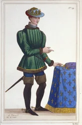 Retrato de Carlos VII (1403 - 1461), Rey de Francia grabado de 1830