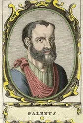 Retrato de Claudio Galeno (v. 131 - v. 201), médico griego. Grabado del siglo XVIII.