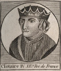 Retrato de Clotario IV (ca. 685-719), Rey de los Francos de Austrasia de 717 a 719 - grabado de “Instruction sur l